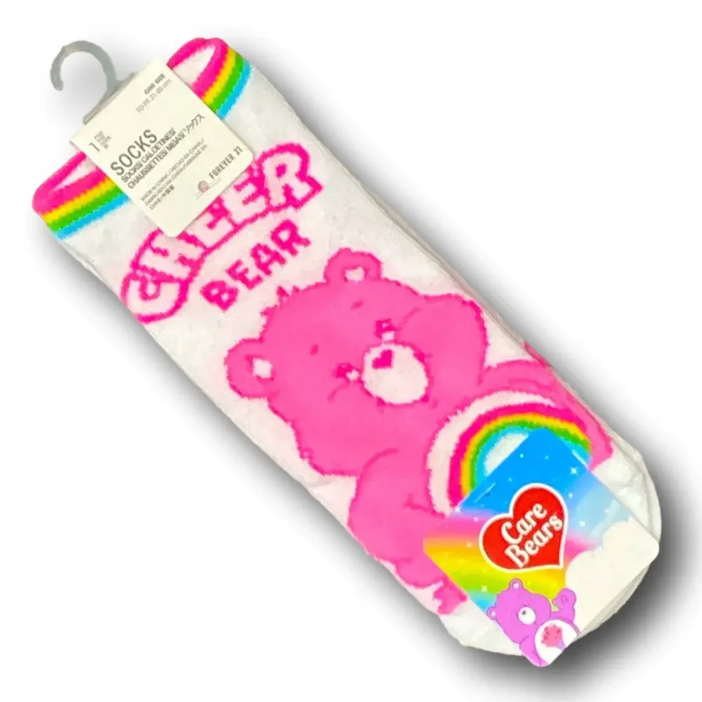 3/$20 Care Bears Cheer Bear Funny Novelty No-Show Socks - NWT